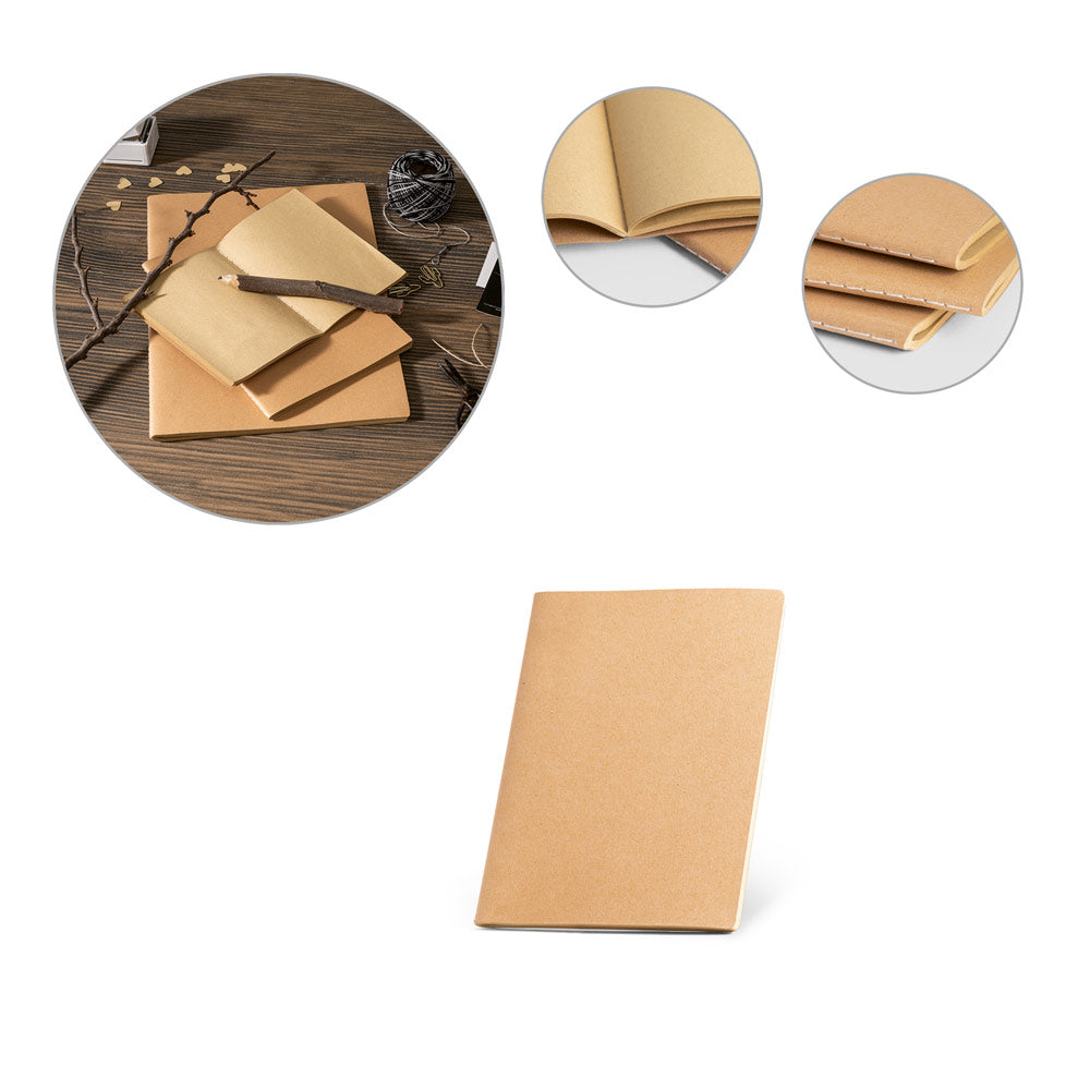 Caderno de capa flexível em cartão (250 g/m²) com 80 páginas lisas