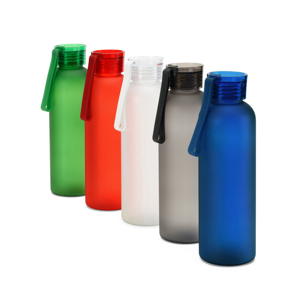 Squeeze esportiva em PET 100% reciclado, com acabamento fosco 600 mL