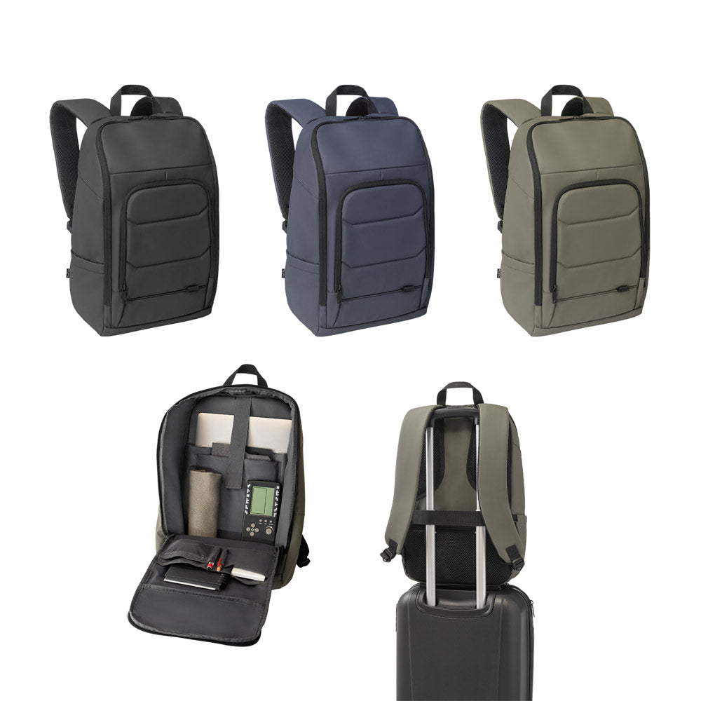 Mochila para notebook em 600D, poliéster reciclado, de alta densidade, com revestimento resistente à água 16" 19 L