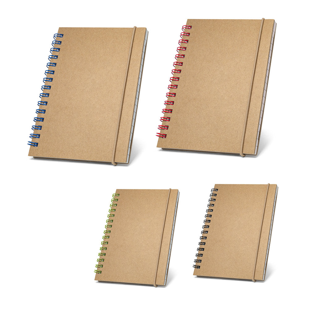 Caderno de bolso espiral de capa dura com 120 páginas pautadas recicladas