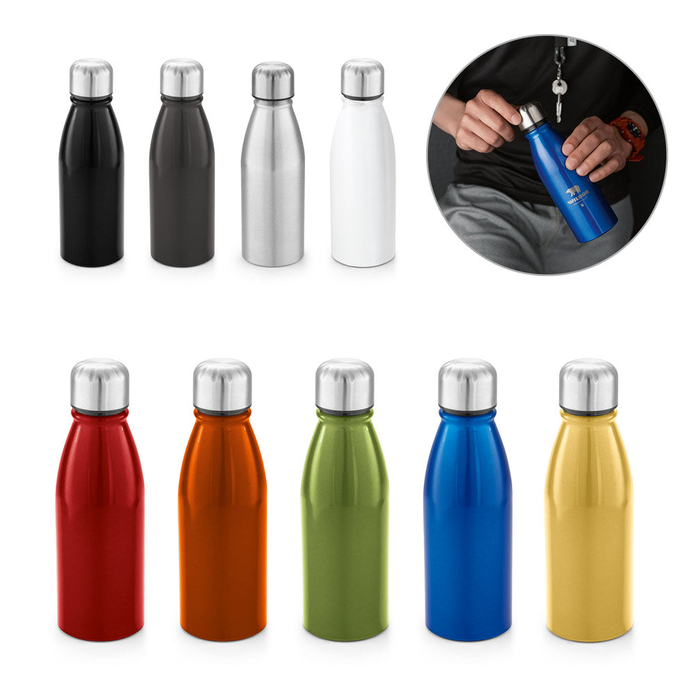 Squeeze em alumínio com tampa em aço inox 500 mL