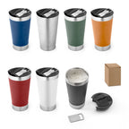 Copo de viagem em aço inox térmico, com parede dupla isolada a vácuo 630 mL