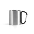 Caneca em aço inox, com pega em forma e função de mosquetão 230 mL