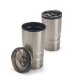 Copo de viagem em aço inox e PP, térmico com parede dupla isolada a ar 510 Ml