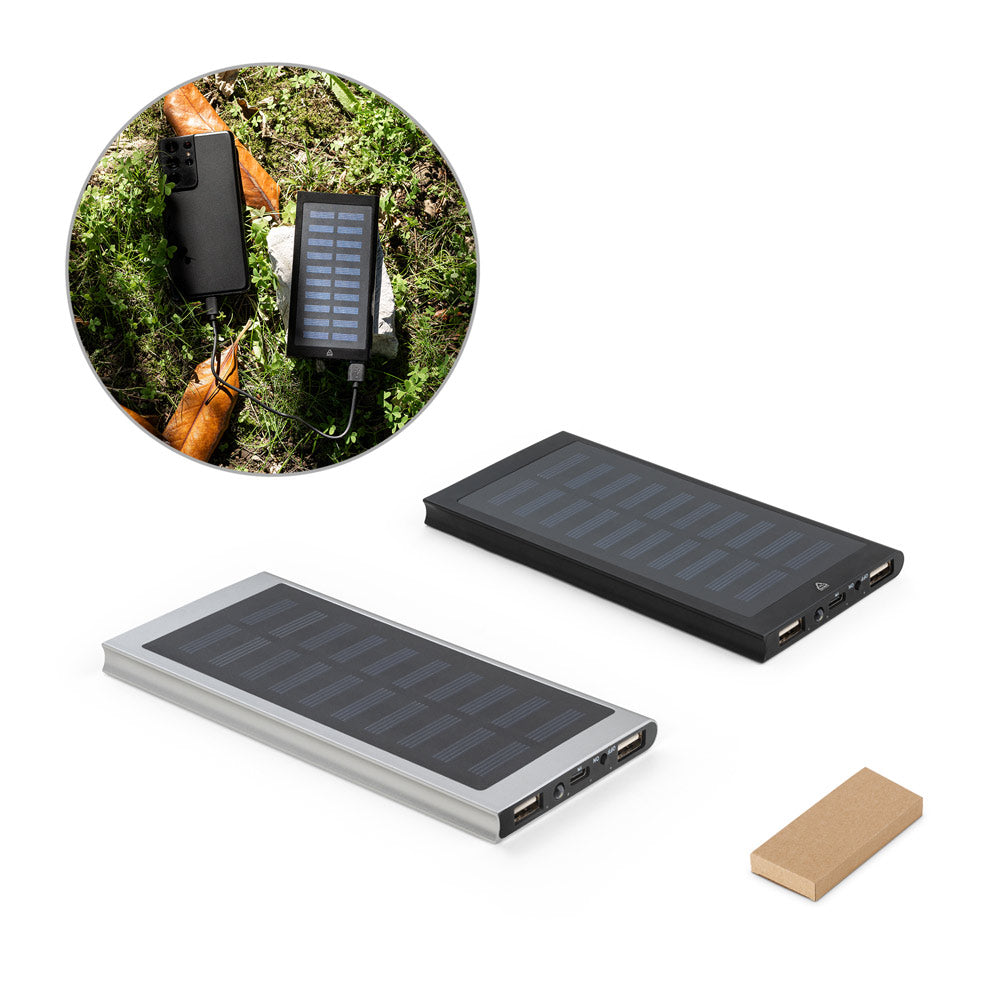 Bateria portátil em alumínio 100% reciclado com capacidade de 8 000 mAh