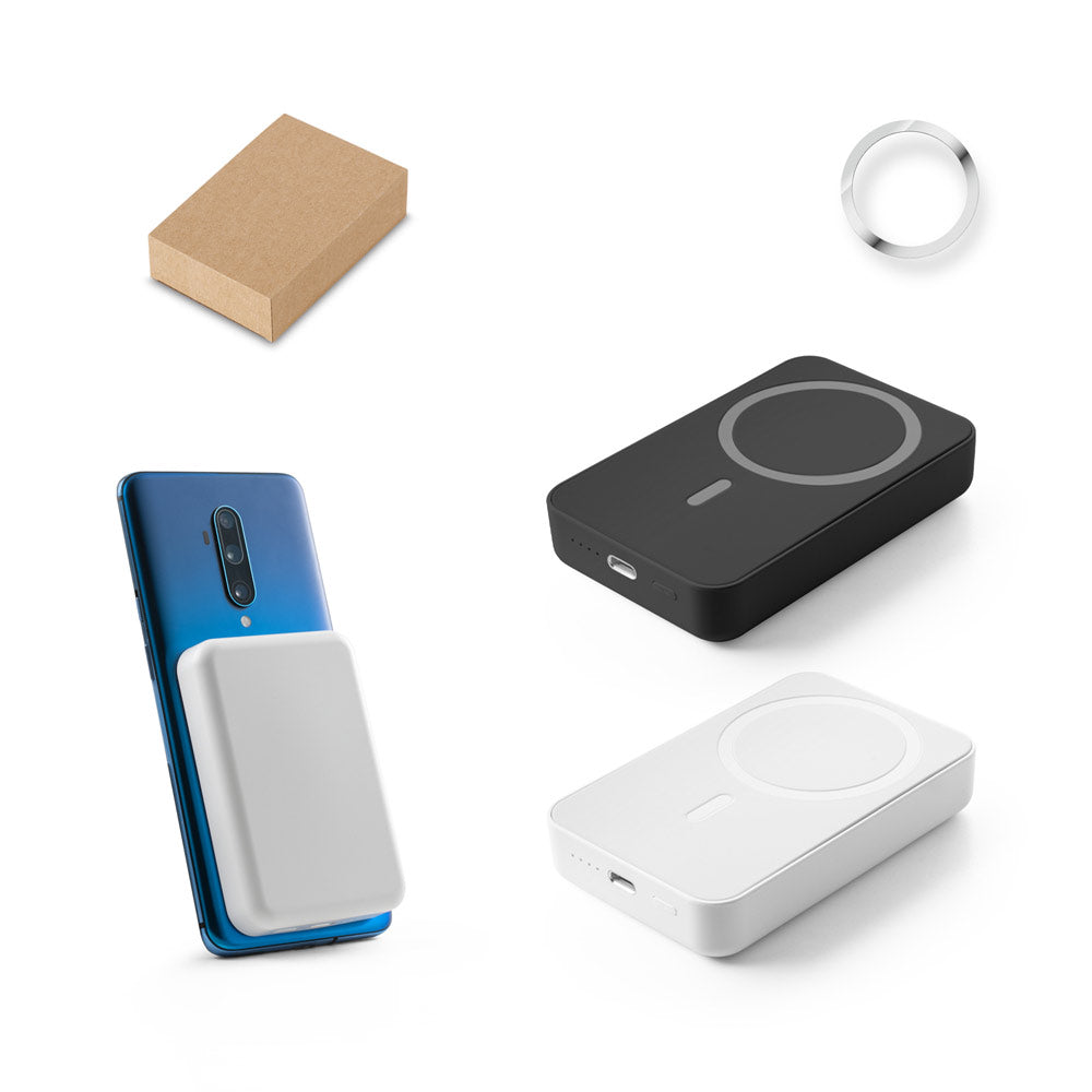 Bateria portátil em ABS 100% reciclado e bateria em lítio com capacidade de 10'000 mAh