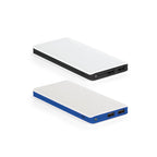 Bateria portátil em ABS com LED e capacidade de 10'000 mAh
